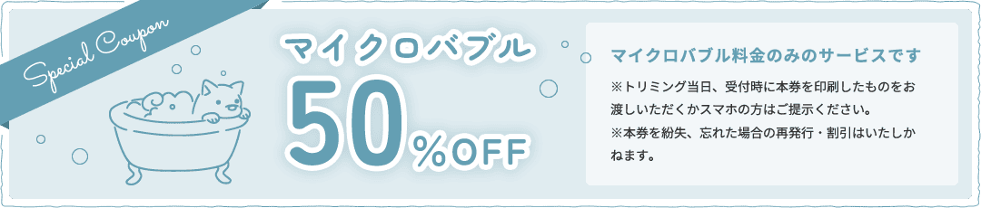 マイクロバブル50%OFF